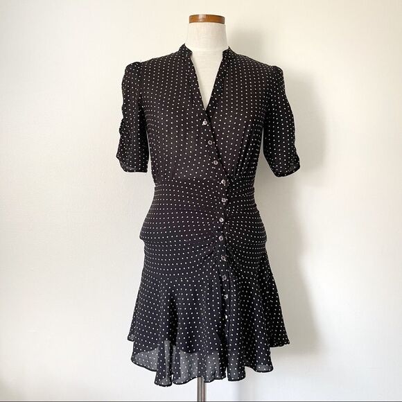 Free People Pippa Polka Dot Button Mini dress NWOT size XS - Picture 2 of 7
